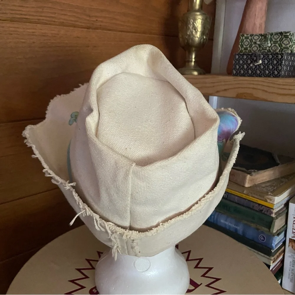 Vintage 70s 80s Mauna Key painted iris lizard hat - Picture 5 of 7